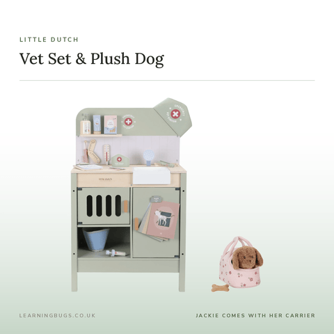 Little Dutch Wooden Vet Set | Plush Dog Bundle