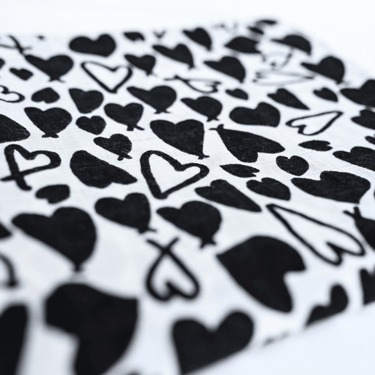 Love Heart Single Sensory Muslin – Muslin squares for children, available at Learning Bugs UK