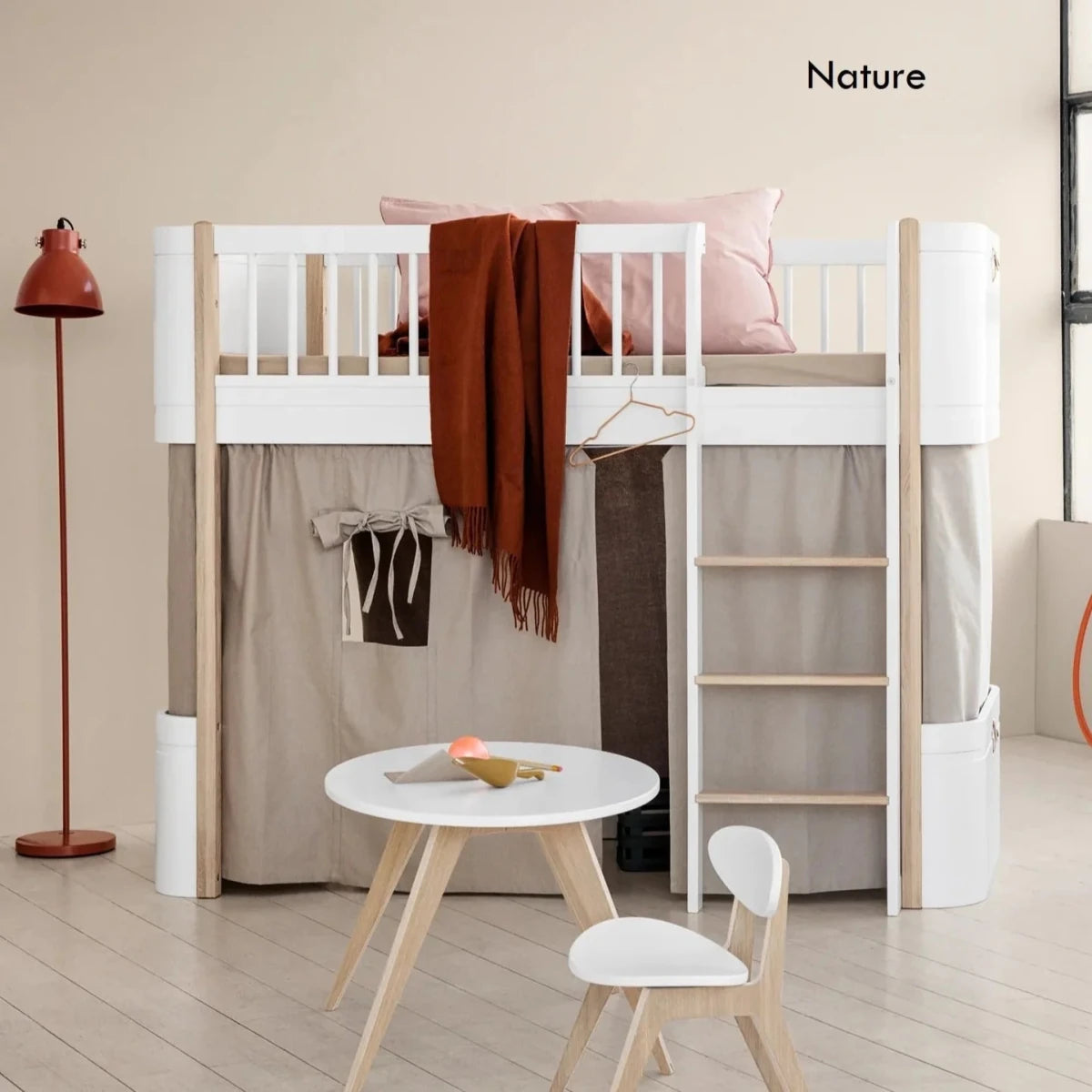 Wood Original Low Loft Bed - White/Oak – Loft Beds for children, available at Learning Bugs UK