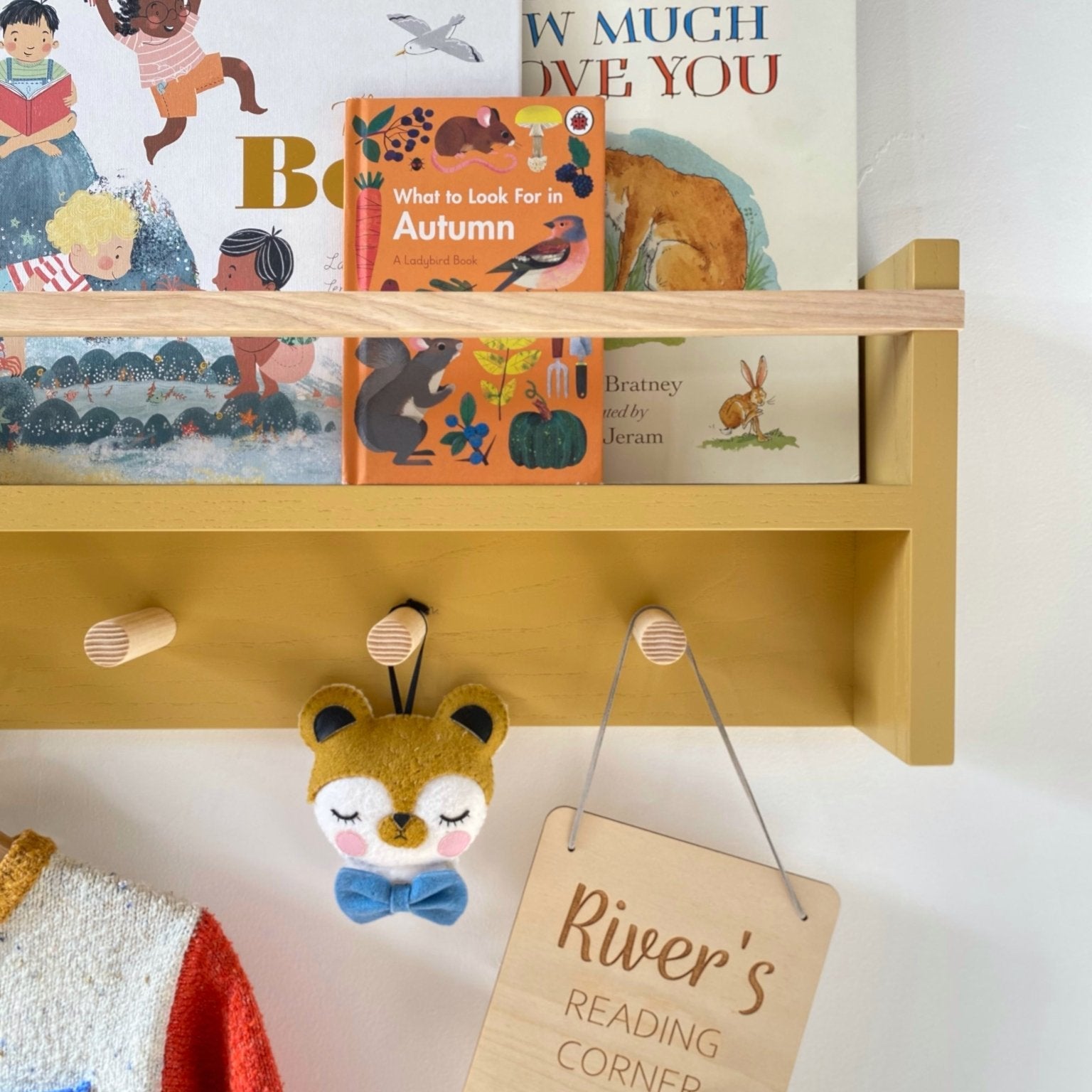 Buy Autumns Corner - The Colour Pop Peg Rail Bookshelf | Bookshelf for kids by Learning Bugs UK