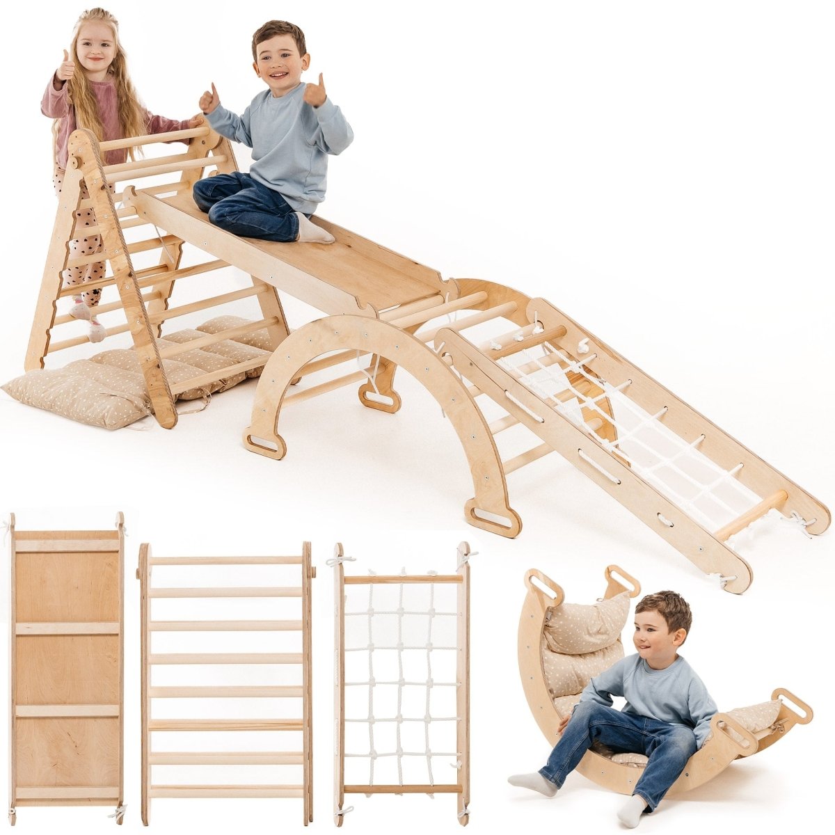 Goodevas 5 in 1 Montessori Climbing Frame – 5in1 Playsets for children, available at Learning Bugs UK