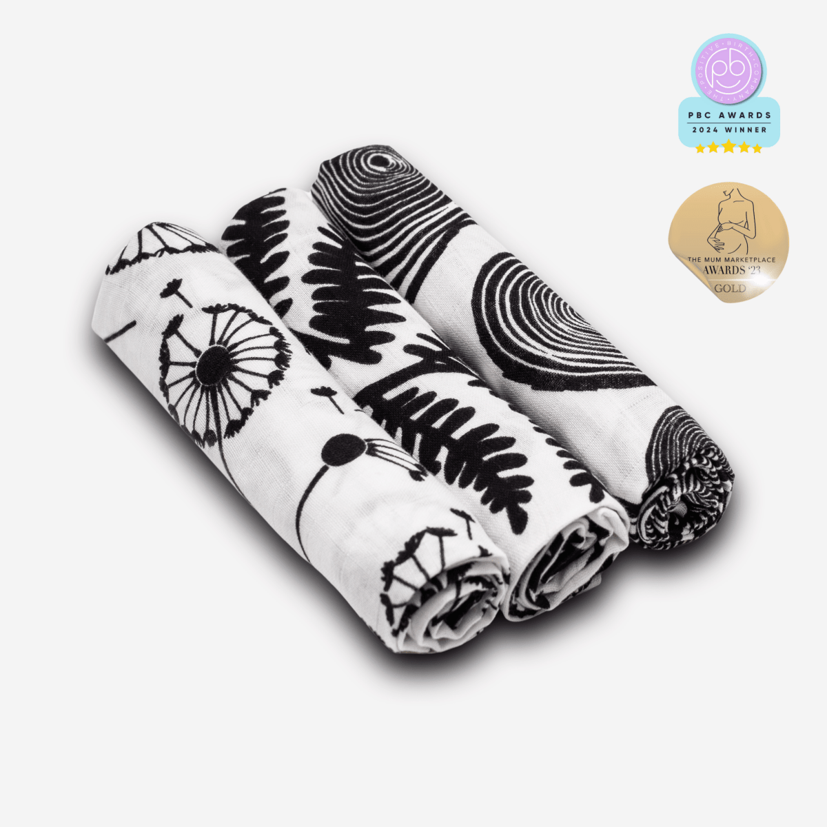 Plant Print 3 Pack Muslins – Muslin squares for children, available at Learning Bugs UK