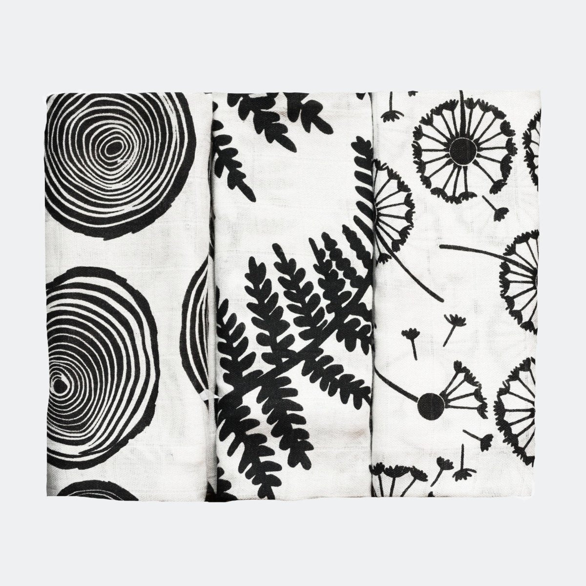Plant Print 3 Pack Muslins – Muslin squares for children, available at Learning Bugs UK