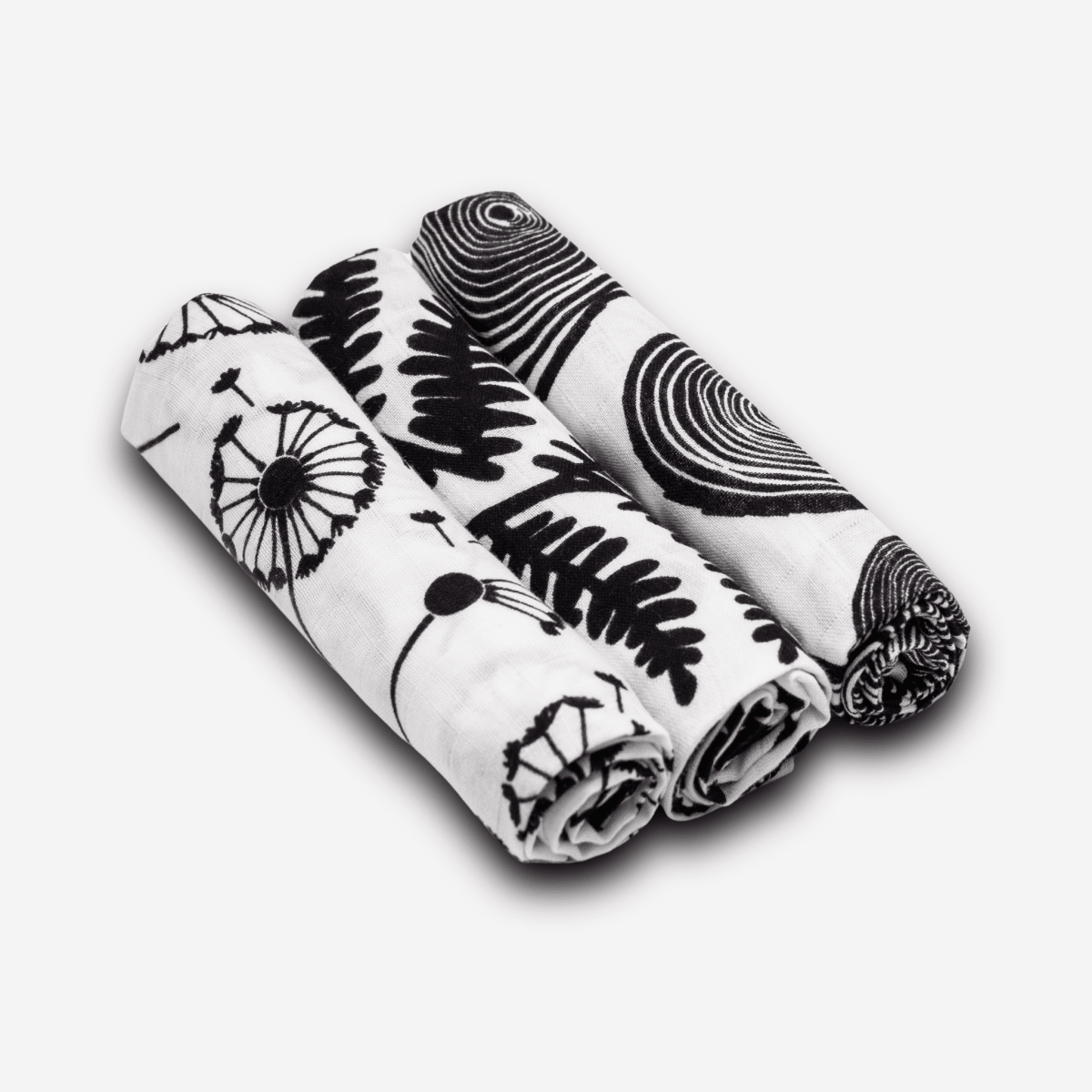 Plant Print 3 Pack Muslins – Muslin squares for children, available at Learning Bugs UK
