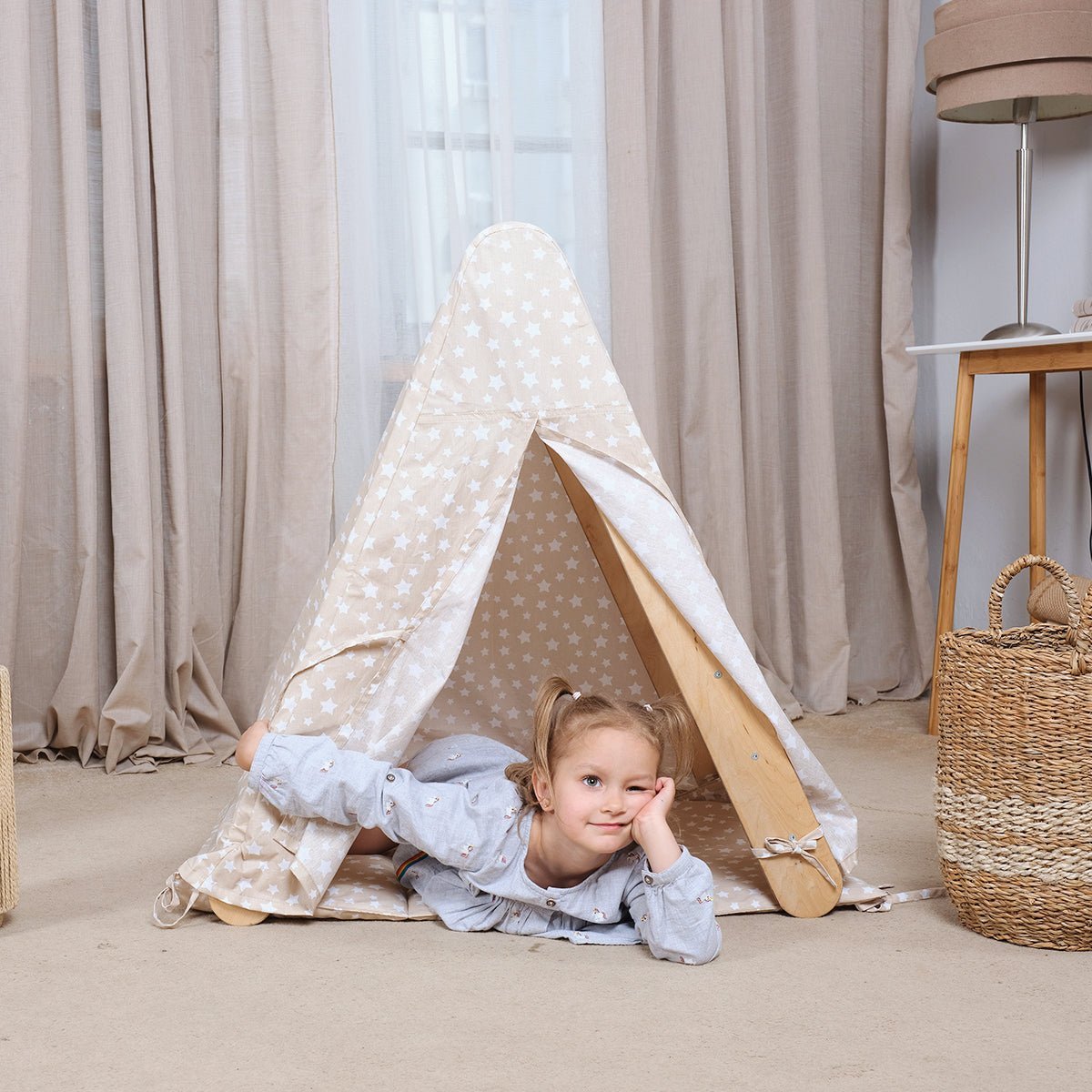 Goodevas Play Tent Cover with Mat for Pikler Triangle – Accessories for children, available at Learning Bugs UK