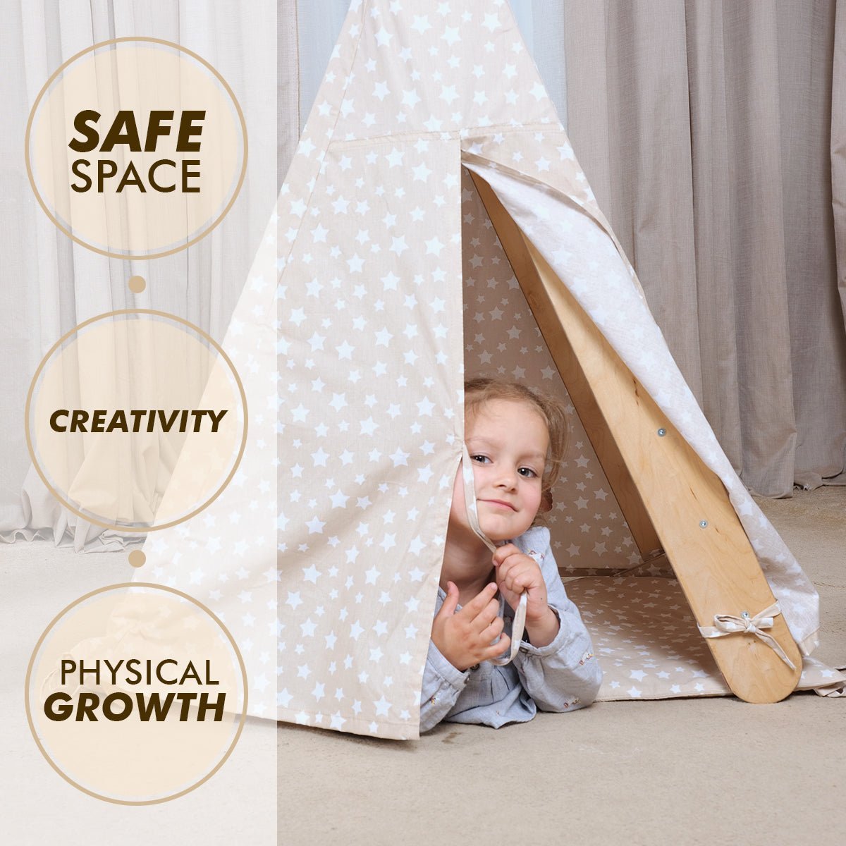 Goodevas Play Tent Cover with Mat for Pikler Triangle – Accessories for children, available at Learning Bugs UK