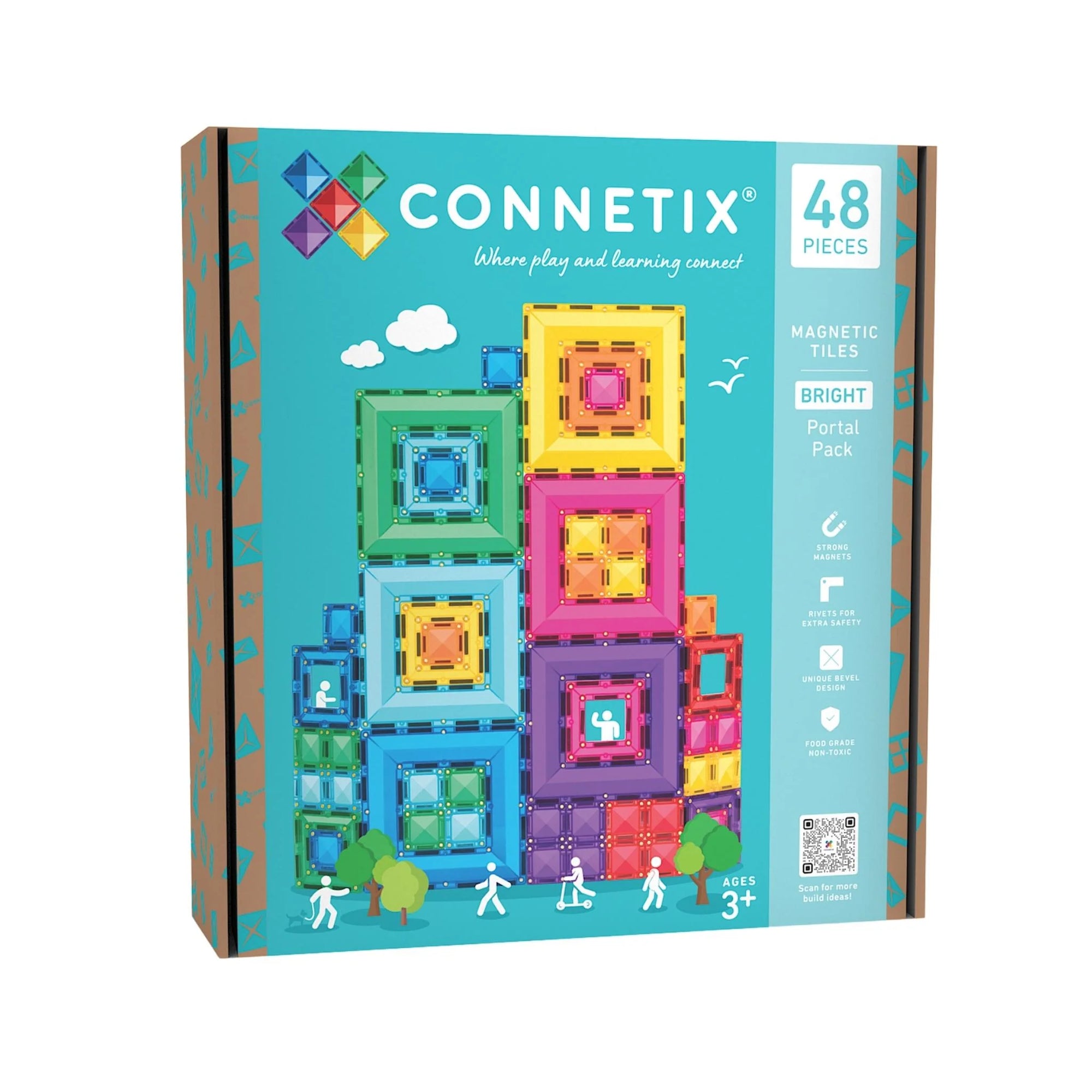 Connetix Magnetic Tiles 48pc Bright Portal Pack