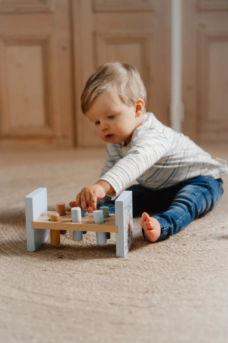 Little Dutch Pounding Bench Forest Friends – Pounding Bench for children, available at Learning Bugs UK