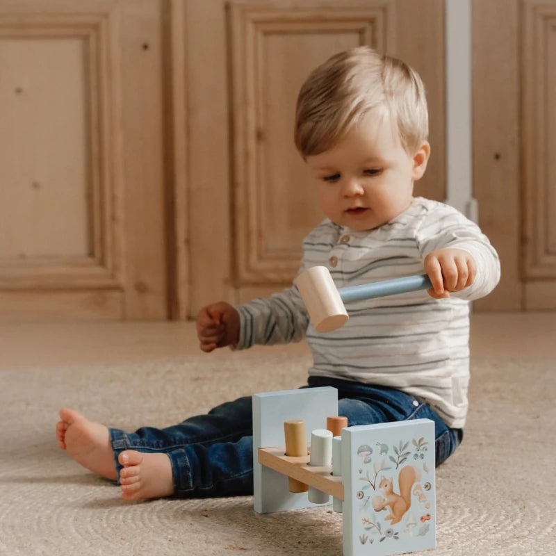 Little Dutch Pounding Bench Forest Friends – Pounding Bench for children, available at Learning Bugs UK
