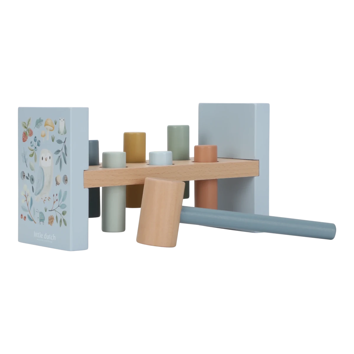 Little Dutch Pounding Bench Forest Friends – Pounding Bench for children, available at Learning Bugs UK