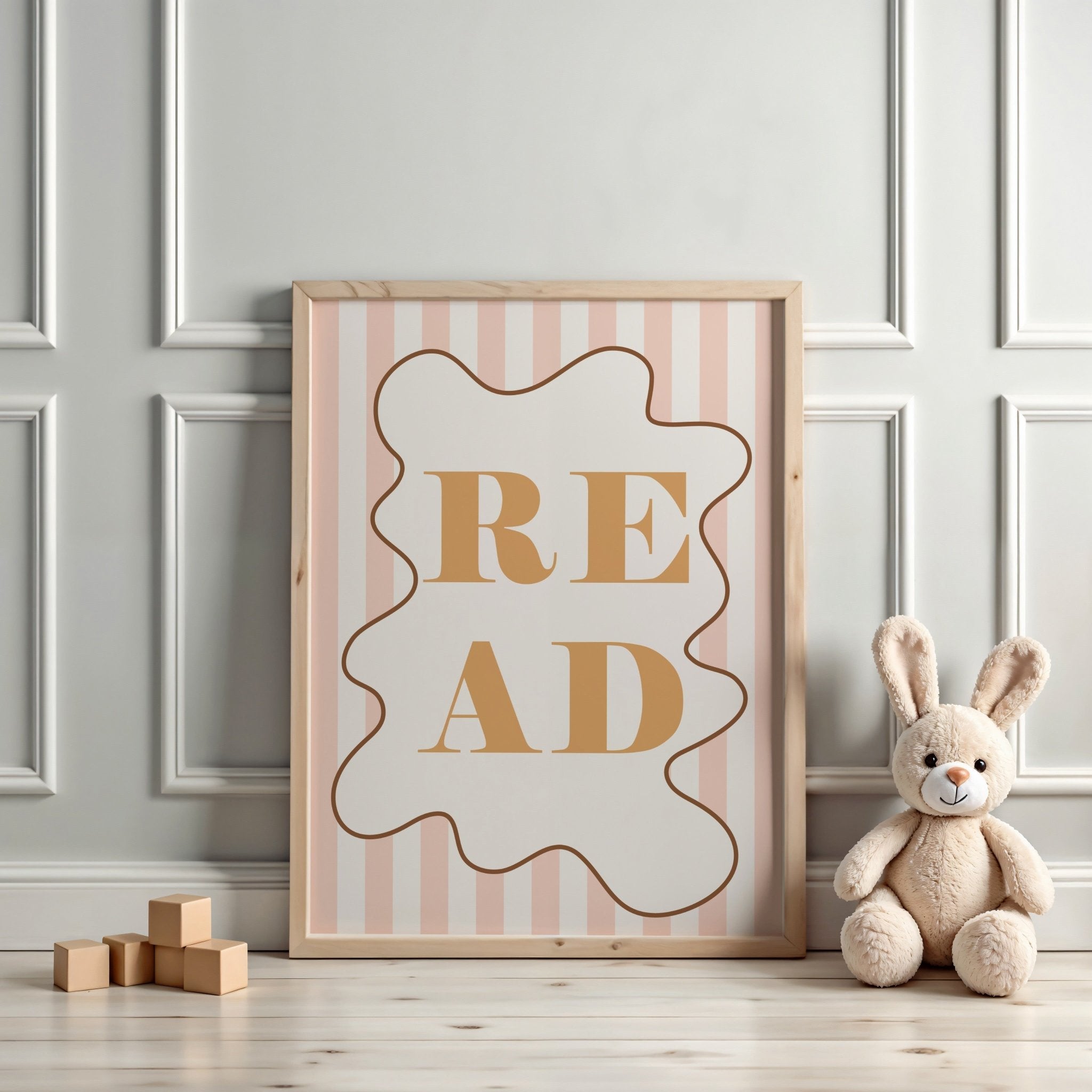 Buy READ - Stripy Edition - Fine Art Print | for kids by Learning Bugs UK