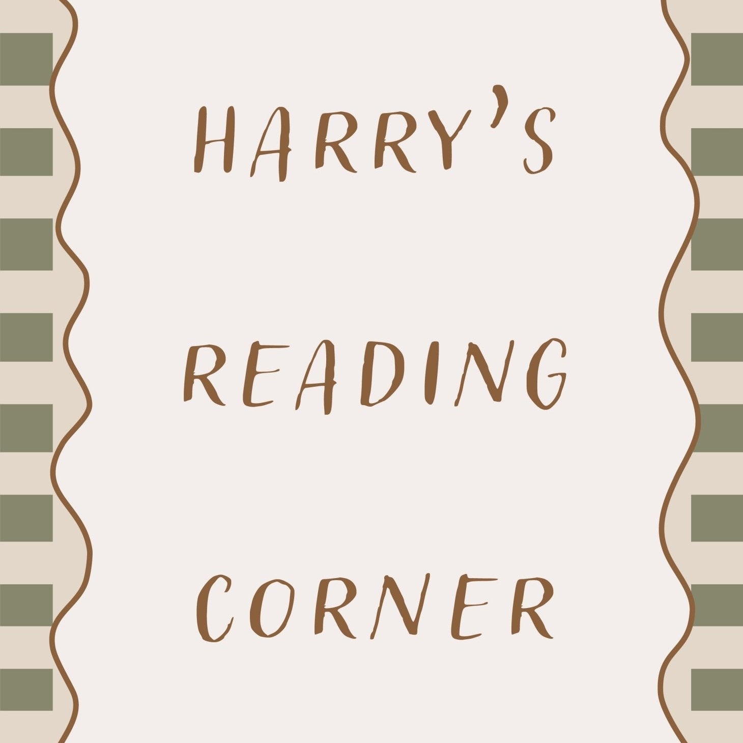 Buy Reading Corner (Personalised Print) - Checkerboard Edition | Print for kids by Learning Bugs UK