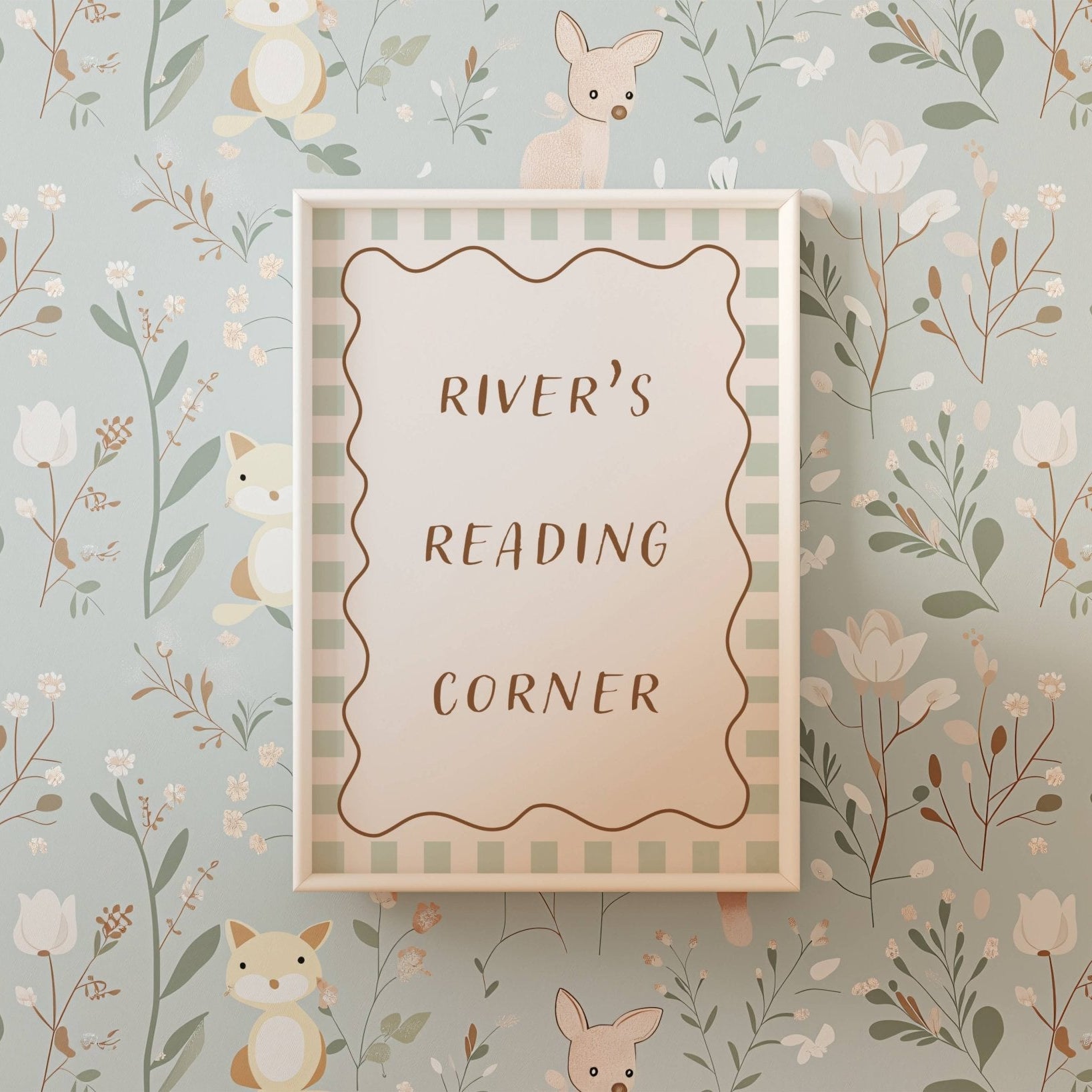 Buy Reading Corner (Personalised Print) - Checkerboard Edition | Print for kids by Learning Bugs UK