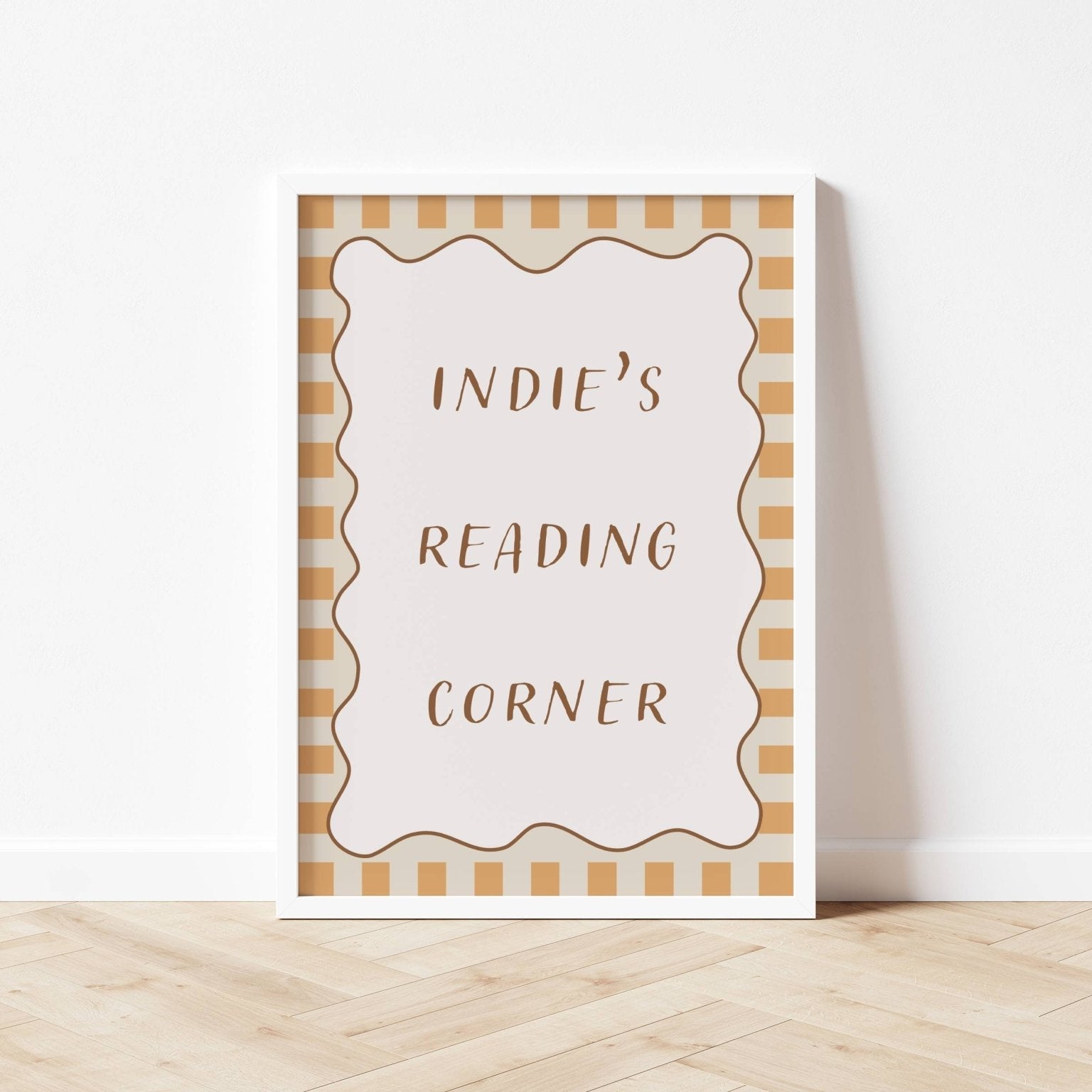 Buy Reading Corner (Personalised Print) - Checkerboard Edition | Print for kids by Learning Bugs UK