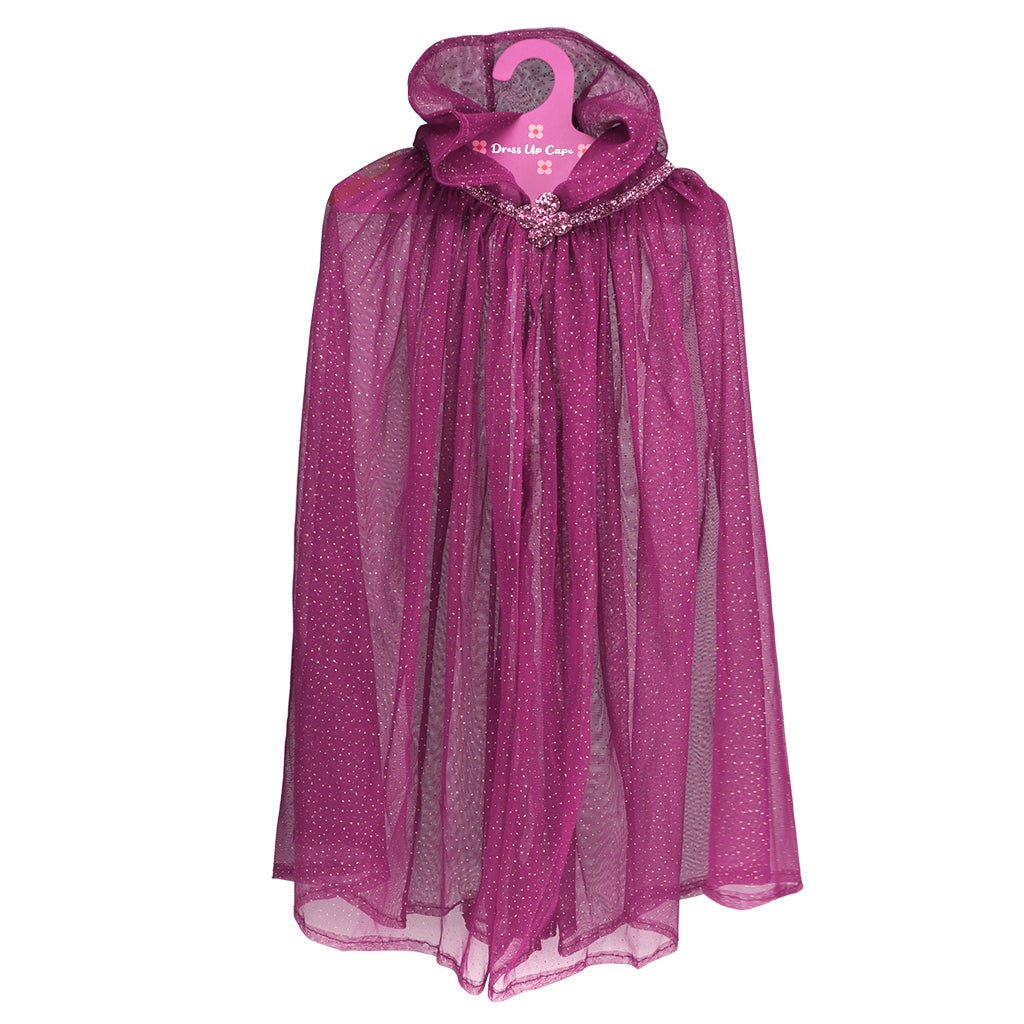 Buy Rex London Children’s Glitter Cape with Hood - Dark Pink | for kids by Learning Bugs UK
