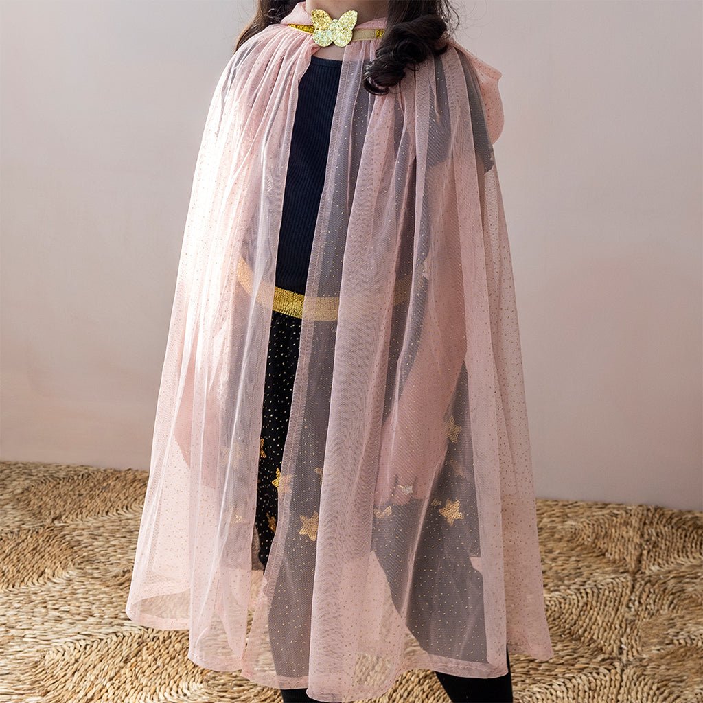 Buy Rex London Children’s Glitter Cape with Hood - Light Pink | for kids by Learning Bugs UK