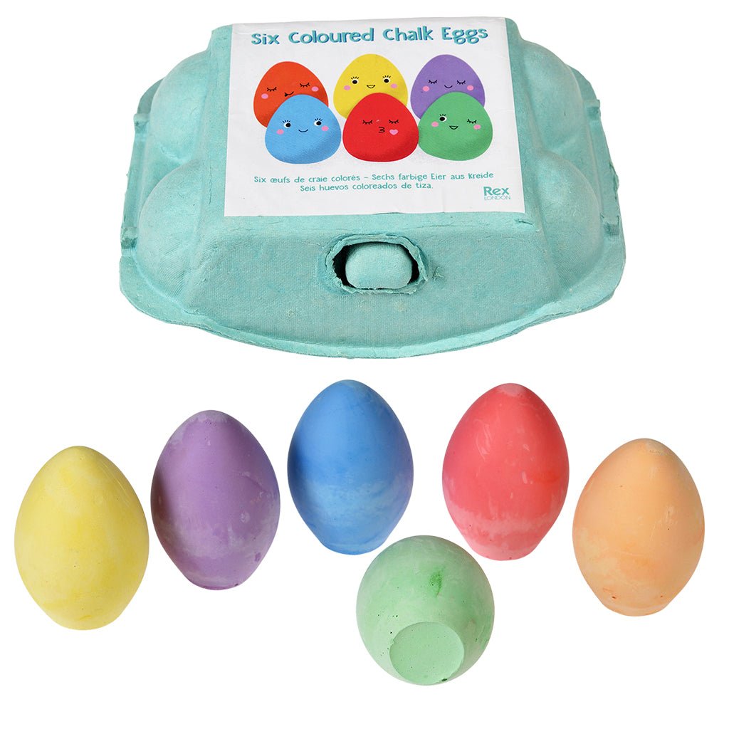 Buy Rex London Six Coloured Chalk Eggs | for kids by Learning Bugs UK