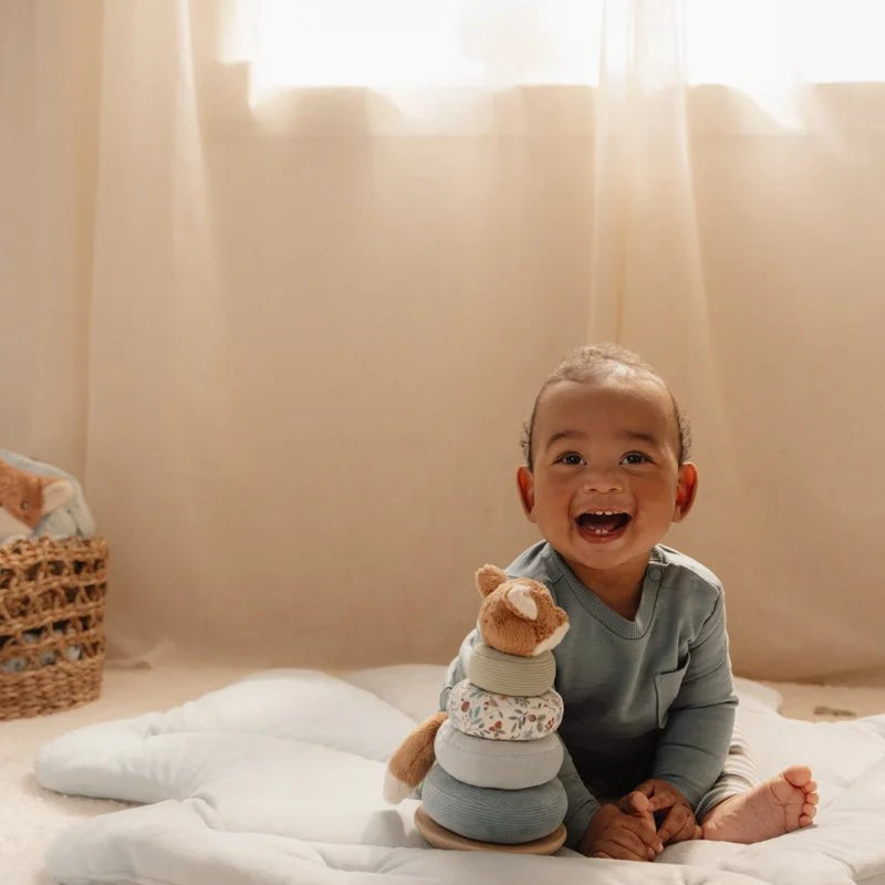 Rocking Ring Stacker Soft FSC Forest Friends – for children, available at Learning Bugs UK