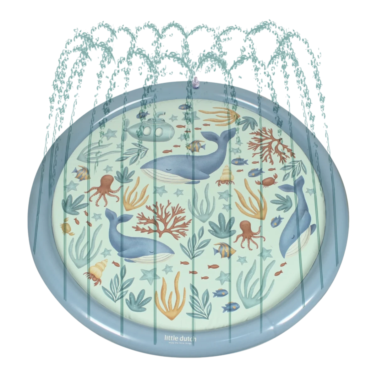 Little Dutch Sprinkler Mat 150cm - Ocean World & Dreamy Mermaid – Sprinkler Mat for children, available at Learning Bugs UK