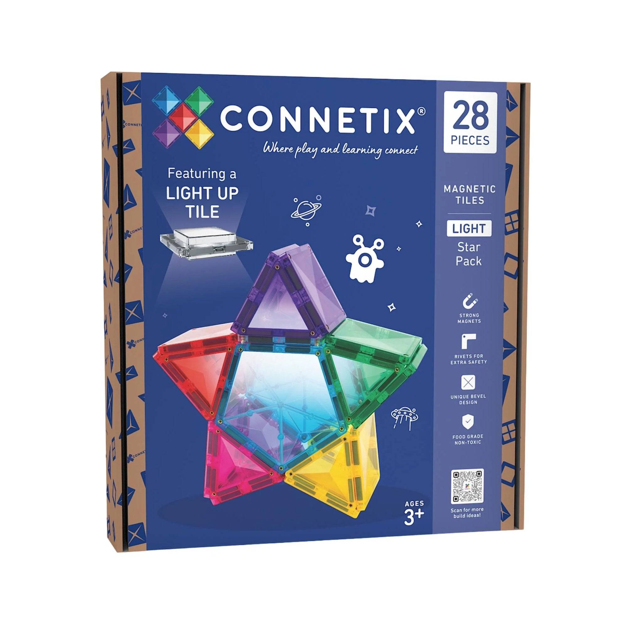 Connetix Magnetic Tiles 28pc Light Star Pack