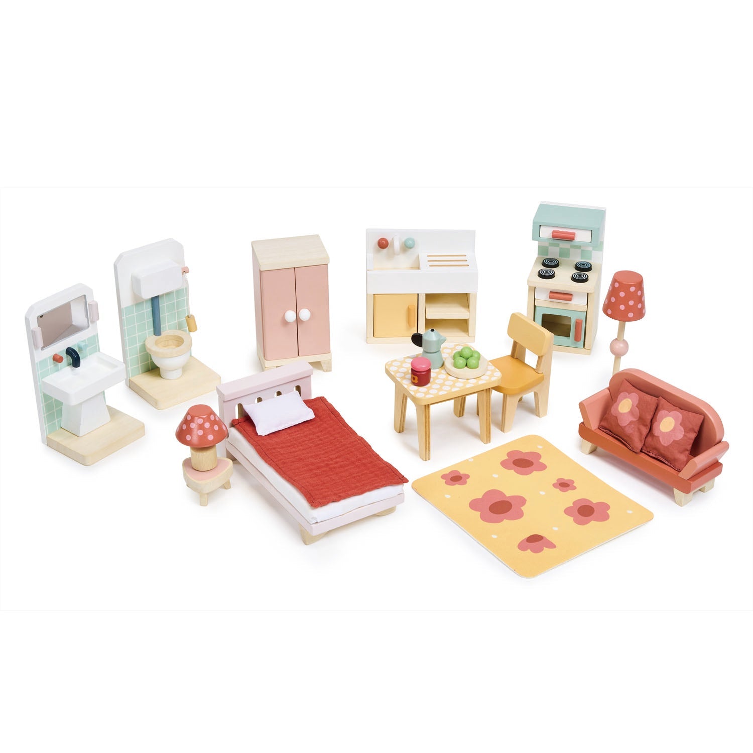 Buy Tender Leaf Foxtail Villa Doll’s House (Pink) | Wooden dolls house for kids by Learning Bugs UK