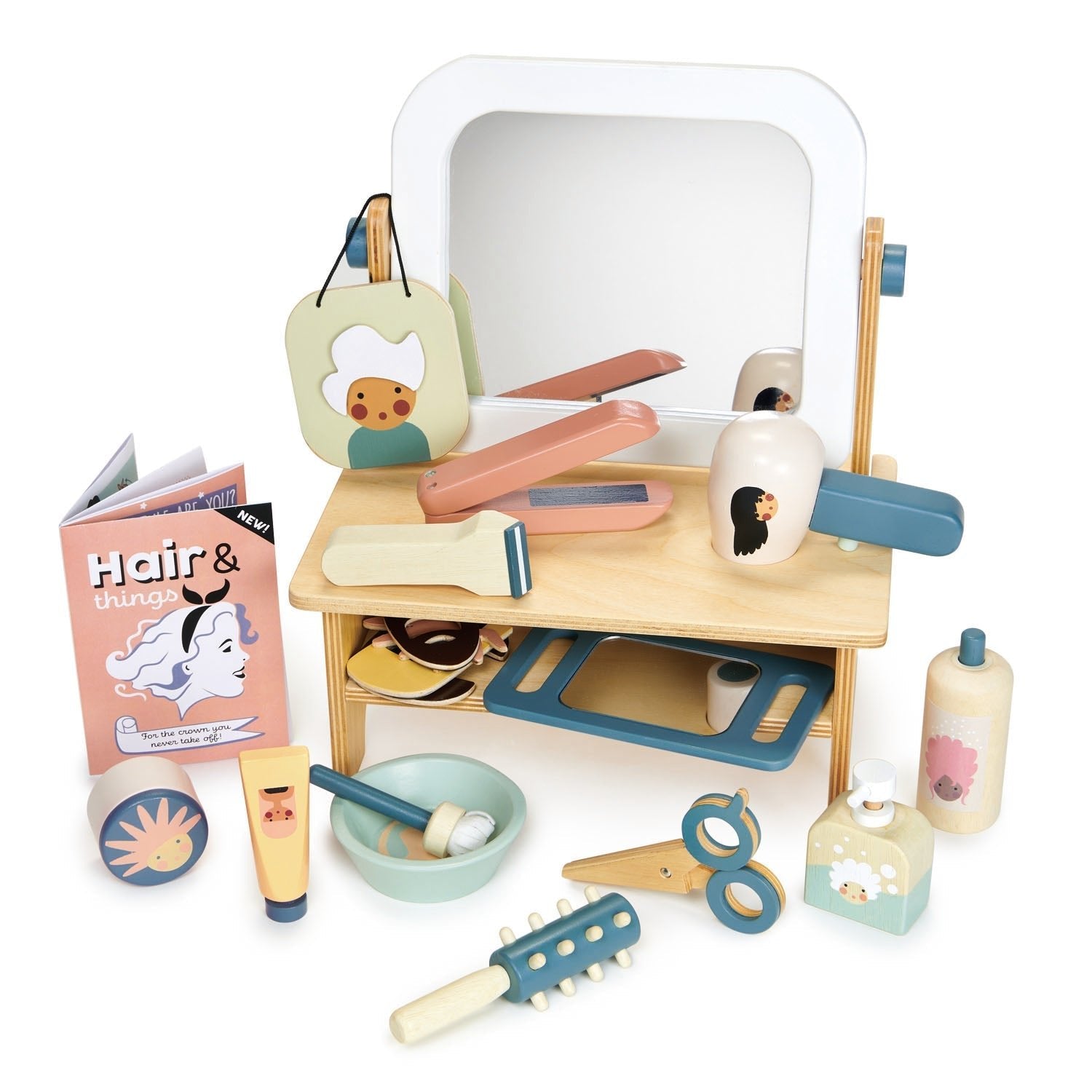 Buy Tender Leaf Hair Salon | Wooden hairdressing set for kids by Learning Bugs UK