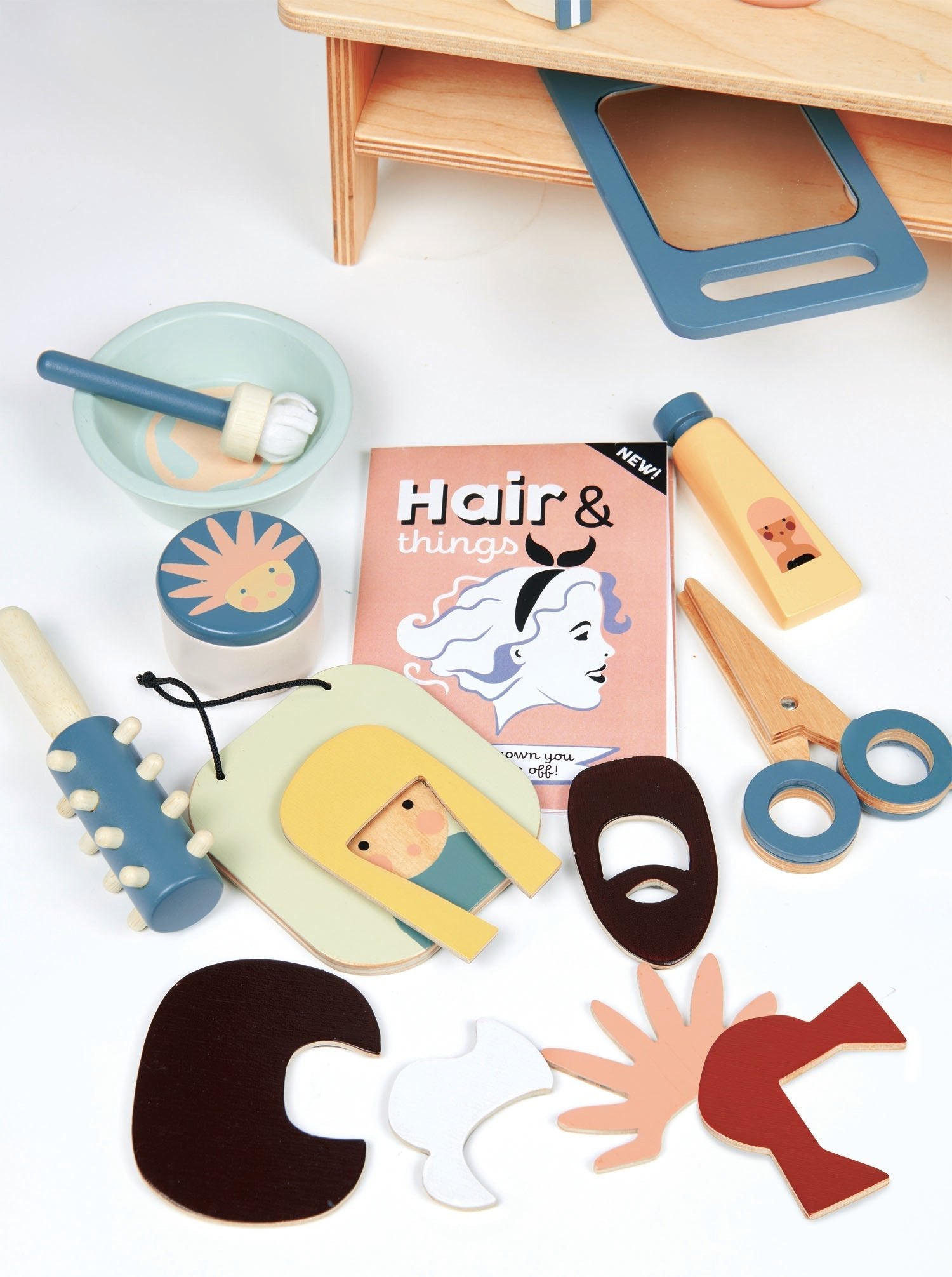Buy Tender Leaf Hair Salon | Wooden hairdressing set for kids by Learning Bugs UK
