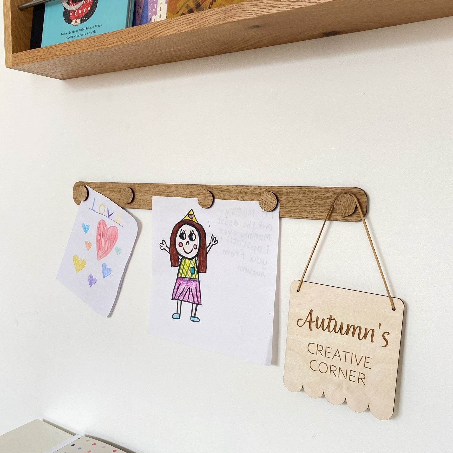Buy The Art Display Bar - Straight - Oak | Wall Hangings / Display for kids by Learning Bugs UK