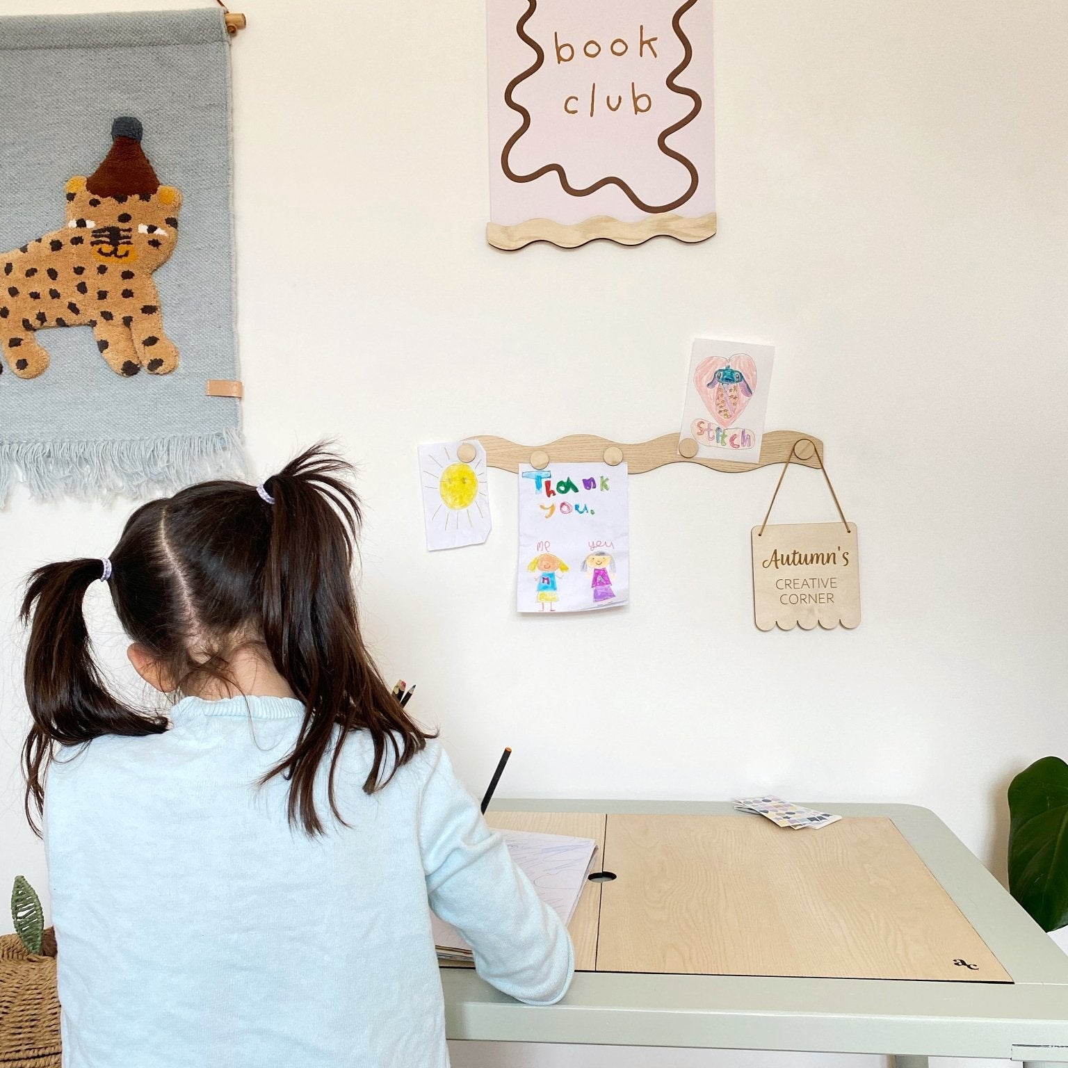 Buy The Art Display Bar - Wavy - Ash | Wall Hangings / Display for kids by Learning Bugs UK