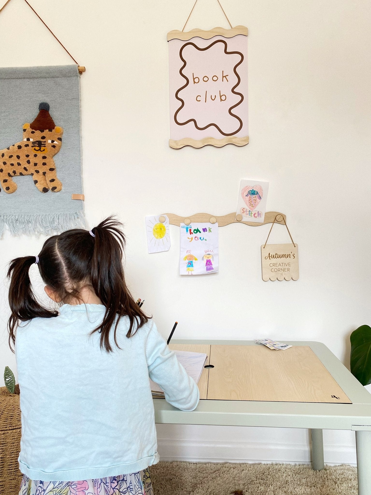Buy The Art Display Bar - Wavy - Ash | Wall Hangings / Display for kids by Learning Bugs UK