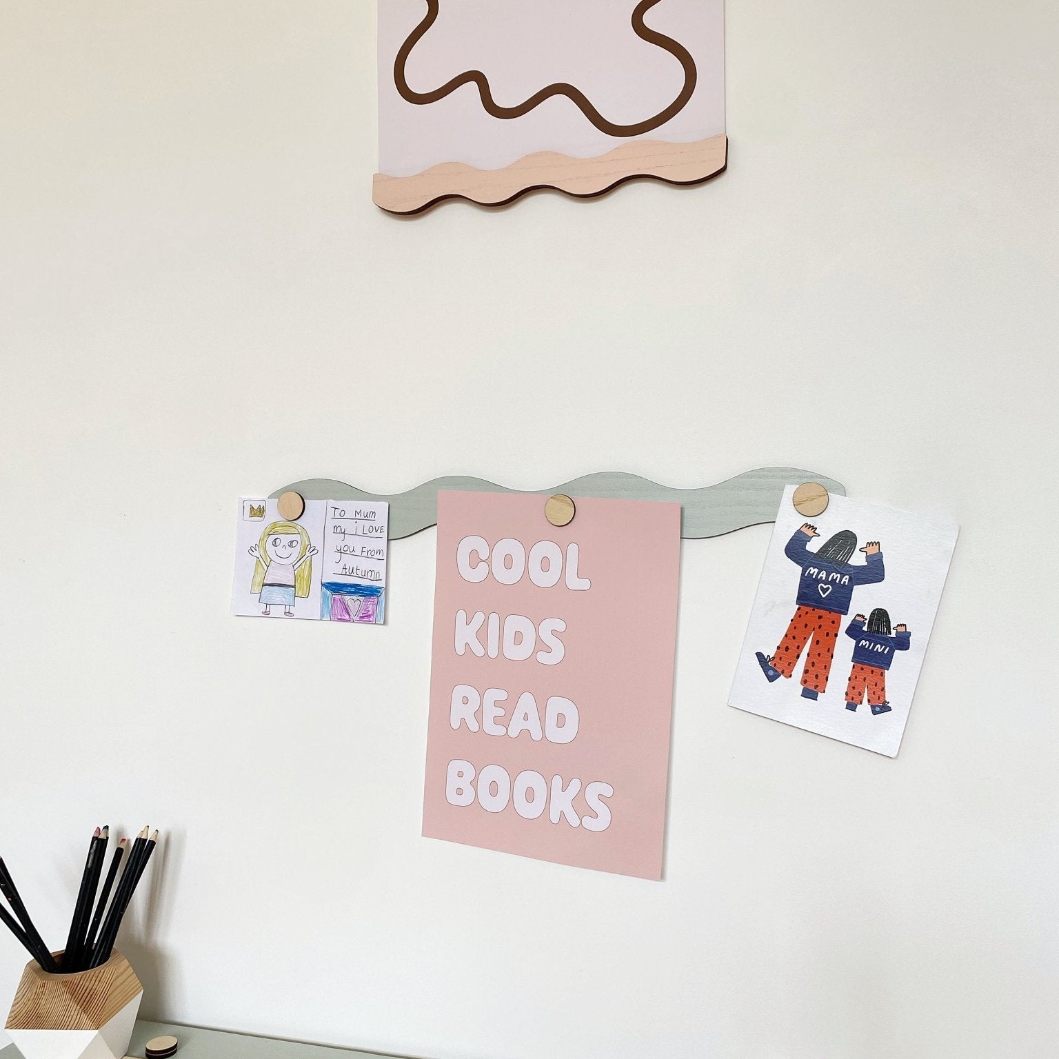 Buy The Art Display Bar - Wavy - Colourpop | Wall Hangings / Display for kids by Learning Bugs UK