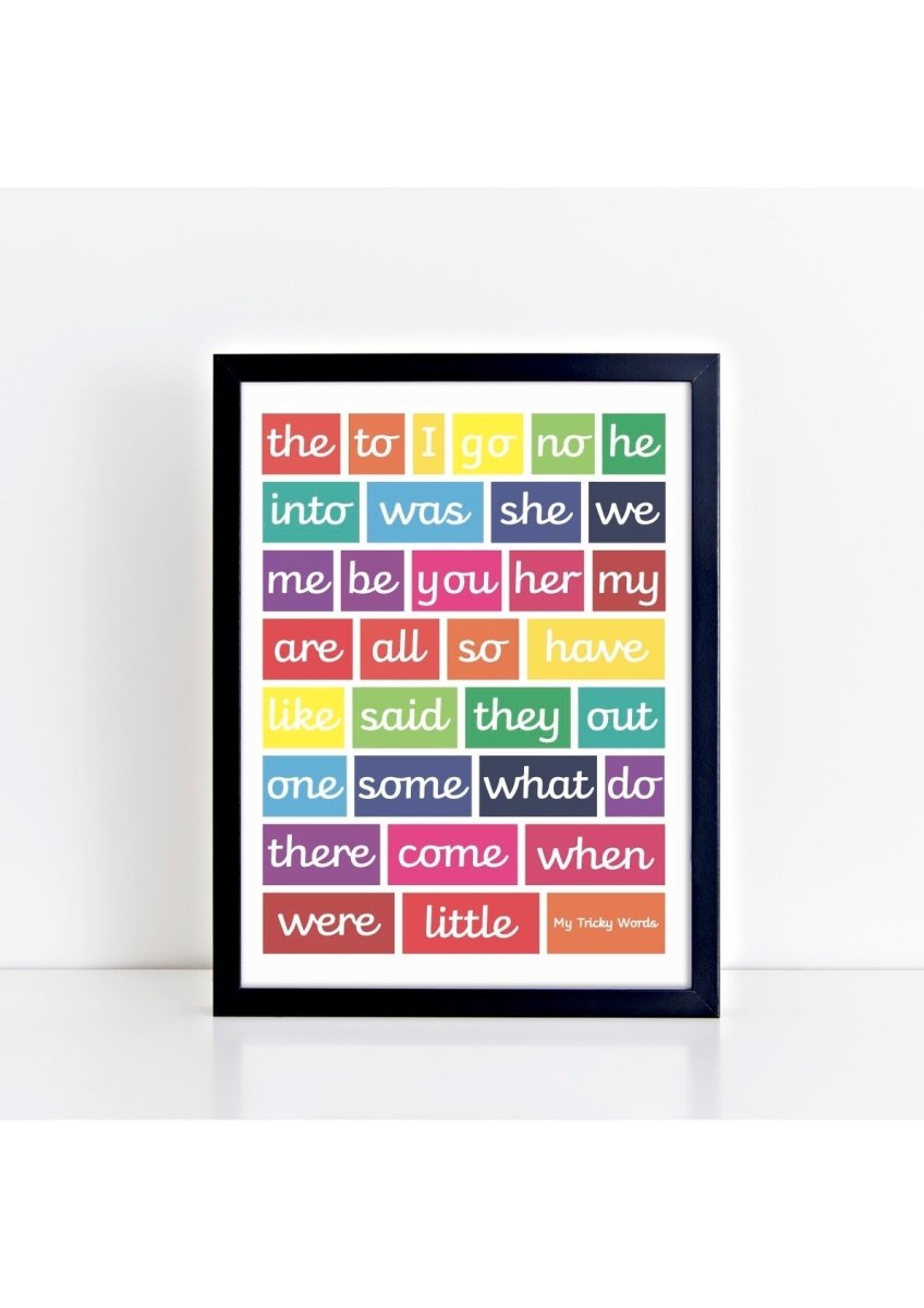 Tricky Words Print - brights – Education for children, available at Learning Bugs UK