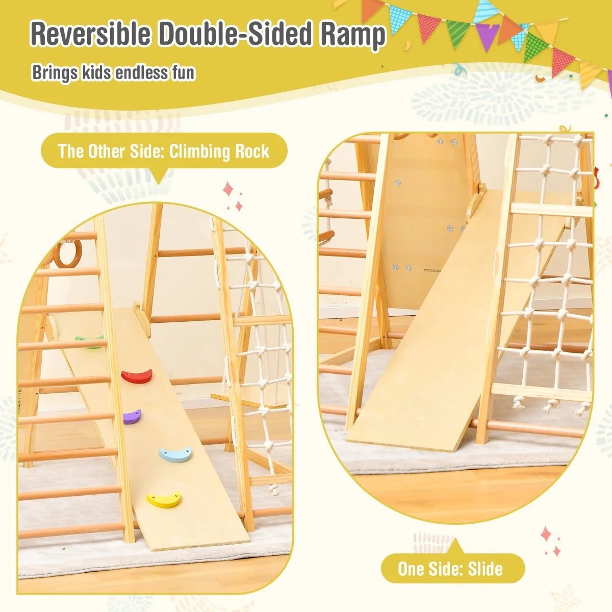 8-in-1 Wooden Jungle Gym – for children, available at Learning Bugs UK