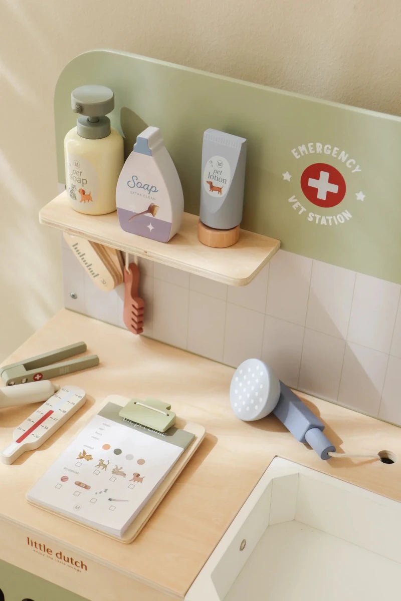 Little Dutch Wooden Vet Set and Plush Dog Bundle – Doctor & Vet Sets for children, available at Learning Bugs UK