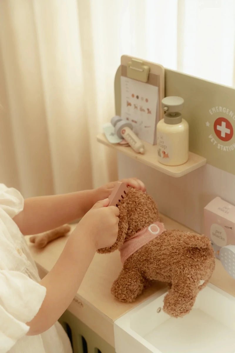 Little Dutch Wooden Vet Set and Plush Dog Bundle – Doctor & Vet Sets for children, available at Learning Bugs UK