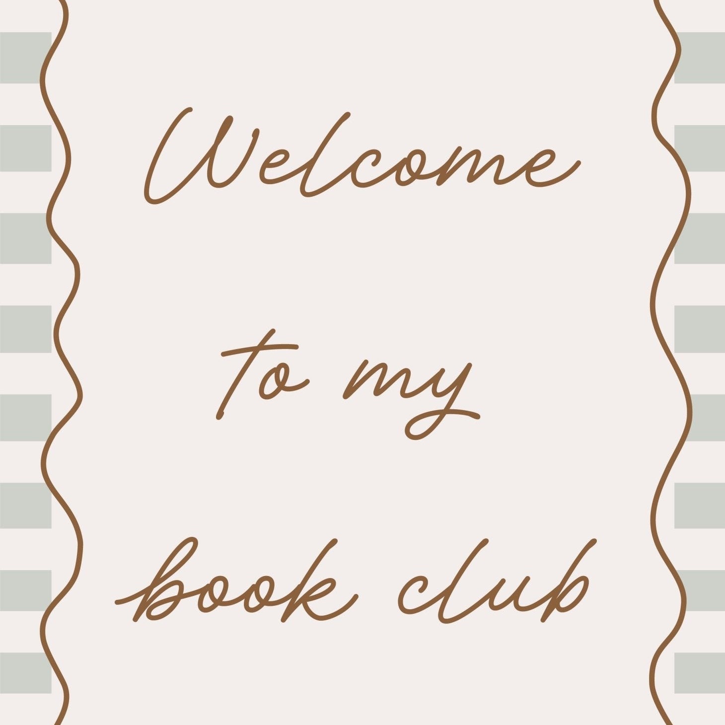 Buy Welcome to My Book Club - Checkerboard Edition | Print for kids by Learning Bugs UK
