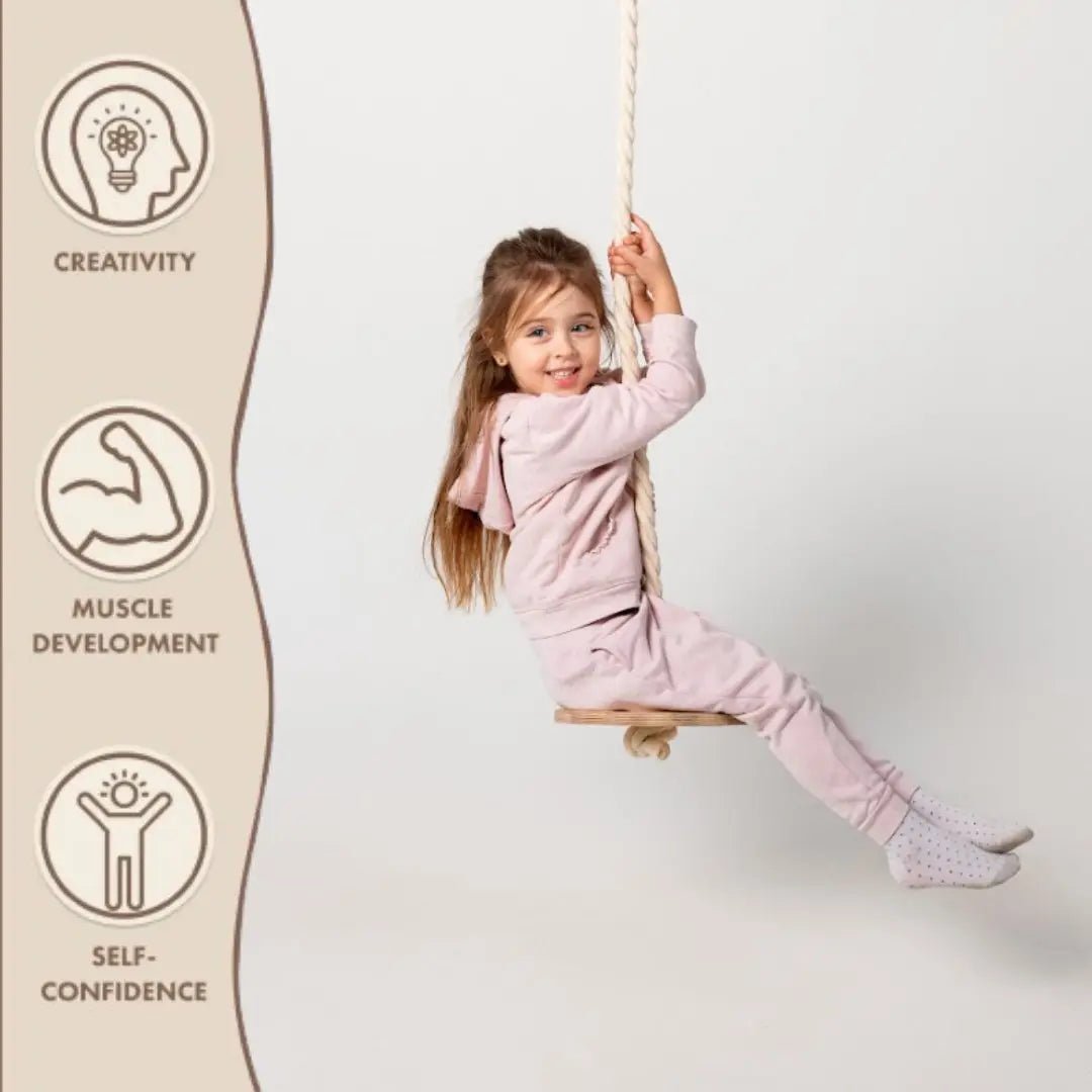 Wooden Rope Swing for Kids – Swing for children, available at Learning Bugs UK