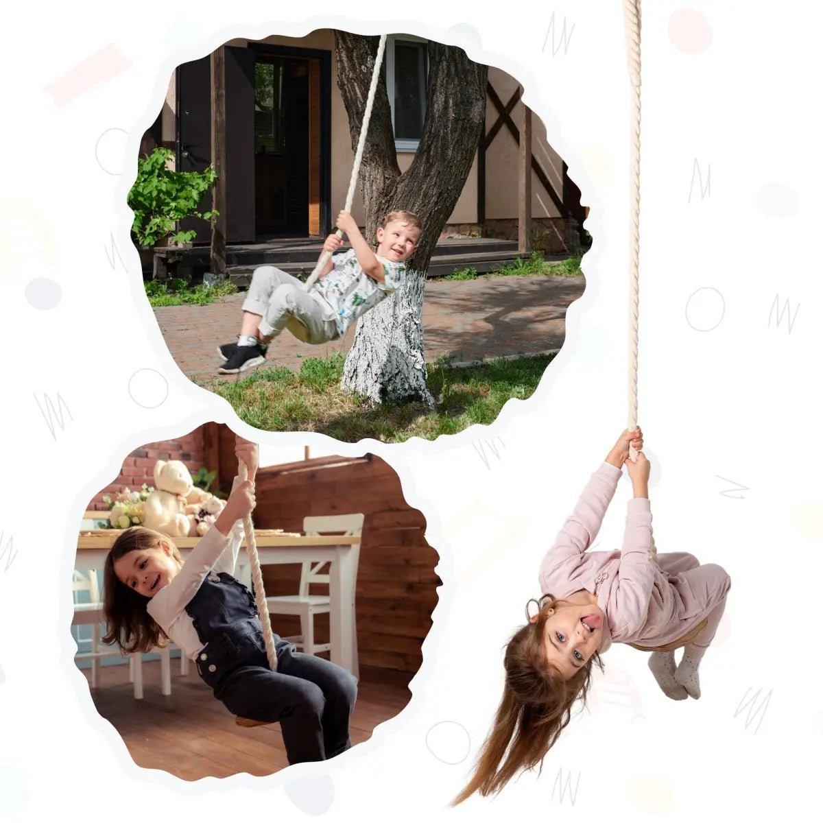 Wooden Rope Swing for Kids – Swing for children, available at Learning Bugs UK