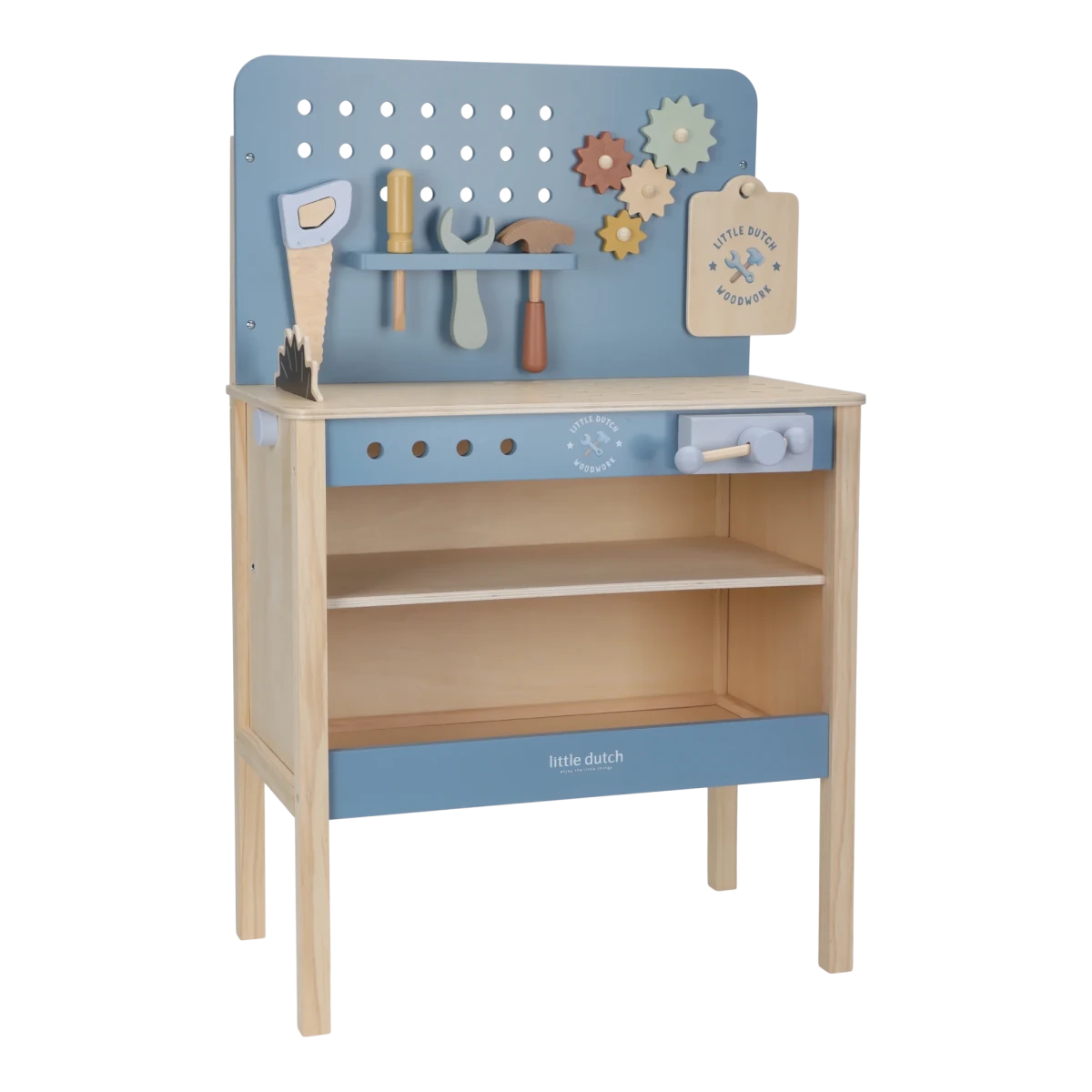 Little Dutch Wooden Workbench – Wooden tool bench playset for children, available at Learning Bugs UK