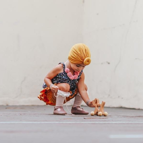 Wooden Dog Pull Along Toy by Poppy Baby Co - Learning Bugs UK