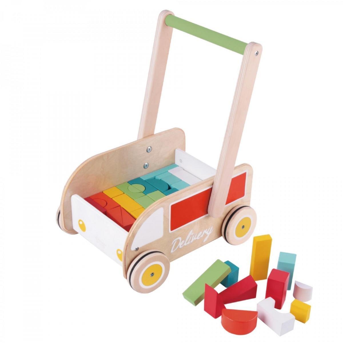 Classic World - Delivery Truck Baby Walker With Blocks by Classic World Toys - Learning Bugs UK