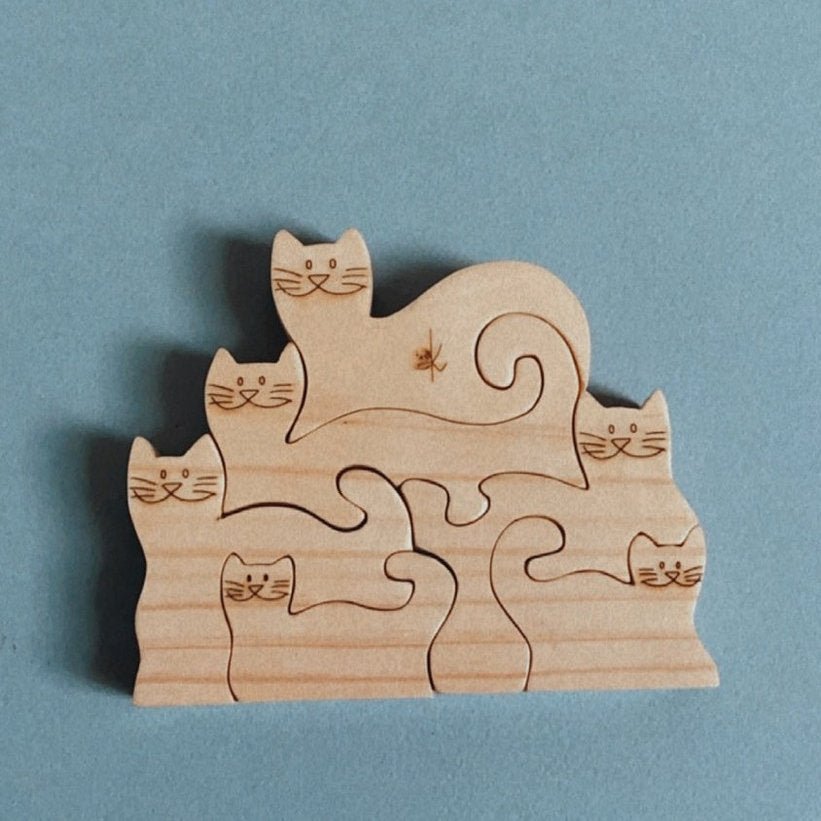 Wooden Cats Puzzle by Kaspi Land - Learning Bugs UK