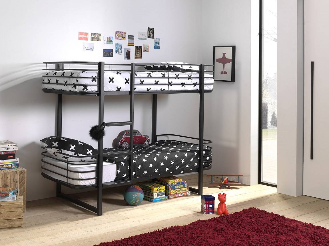 Oscar Bunkbed - Black PICK UP ONLY FROM OUR WAREHOUSE ONLY with £150 off send own courier by Vipack - Learning Bugs UK