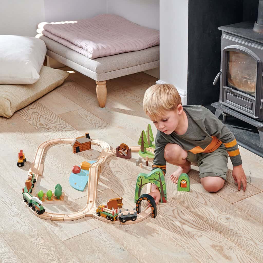 Tender Leaf Wild Pines Wooden Train Set by Tenderleaf Toys - Learning Bugs UK