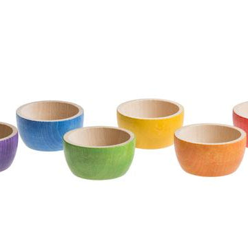 Grapat Colourful Wooden Bowls - Set of 6 by Grapat - Learning Bugs UK