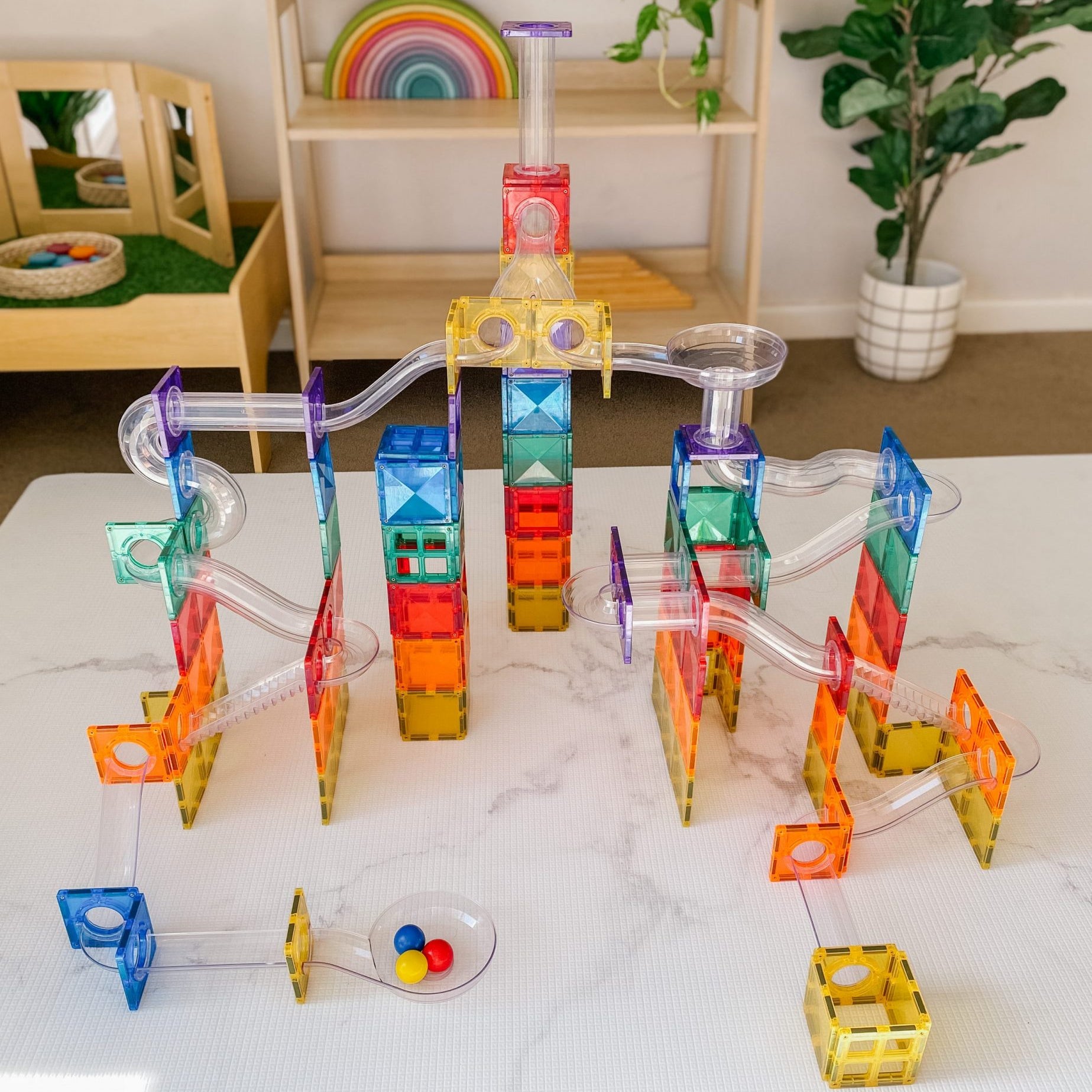 Connetix Tiles 92 piece Ball Run Pack by Connetix - Learning Bugs UK