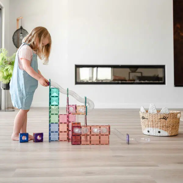 Connetix Tiles 80 Piece Pastel Ball Run Expansion Pack by Connetix - Learning Bugs UK