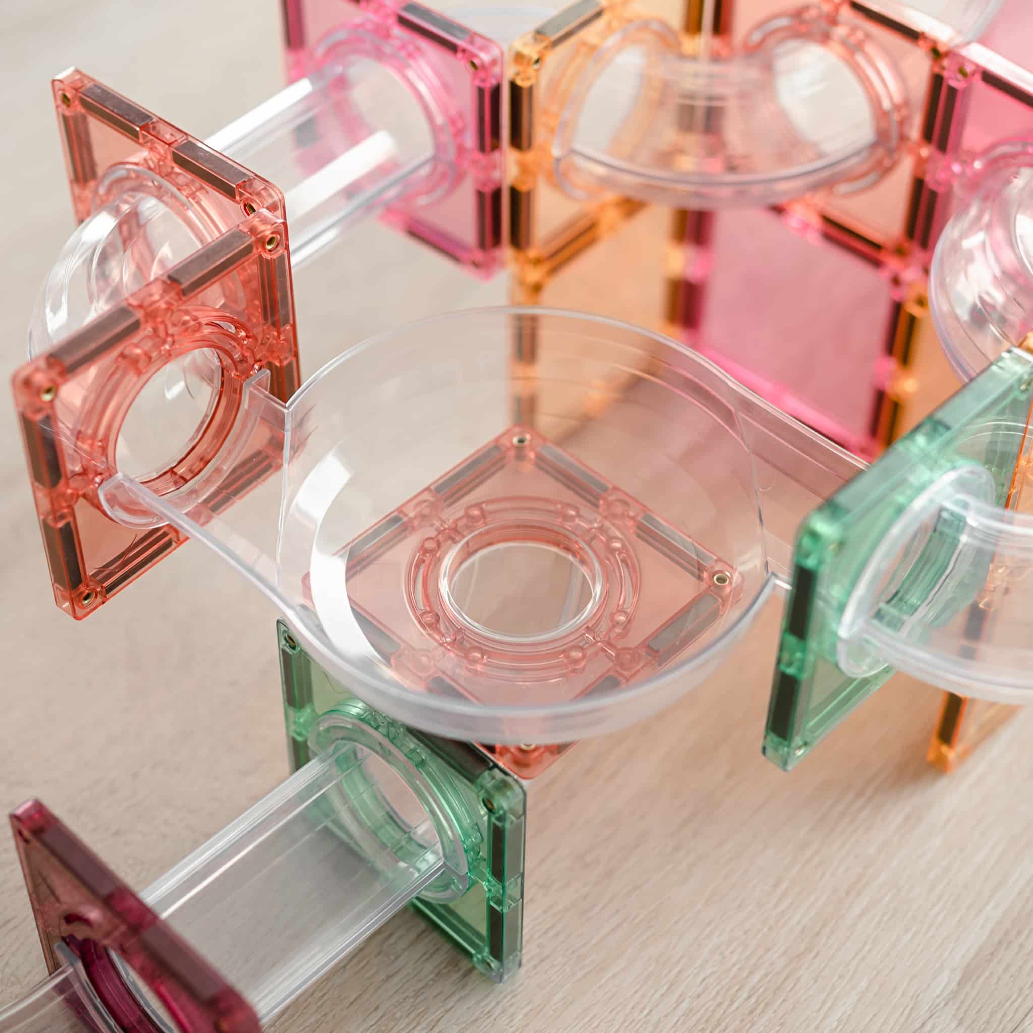 Connetix Tiles 80 Piece Pastel Ball Run Expansion Pack by Connetix - Learning Bugs UK