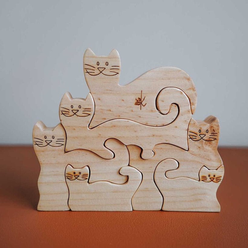 Wooden Cats Puzzle by Kaspi Land - Learning Bugs UK