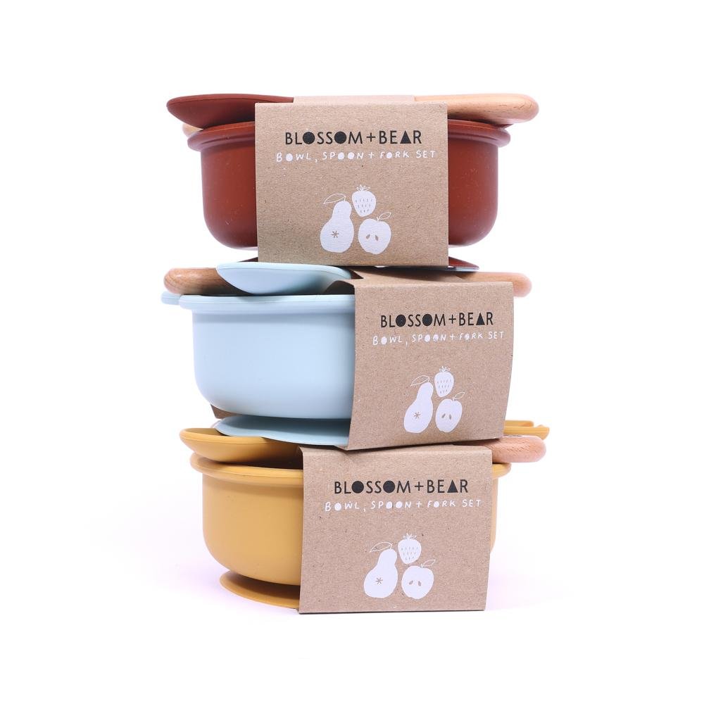 Cub Silicone Dinnertime Set by Blossom And Bear - Learning Bugs UK